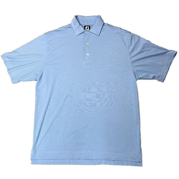 FootJoy Other - FootJoy Polo Shirt Mens Blue Gray Striped Performance Stretch Golf Light